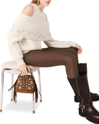 Marvela Cold Shoulder Round Neck Sweater