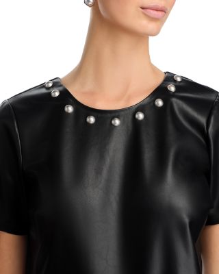 Faux Leather Studded Top - Exclusive