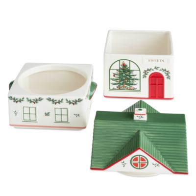 Christmas Tree Christmas Village Canister