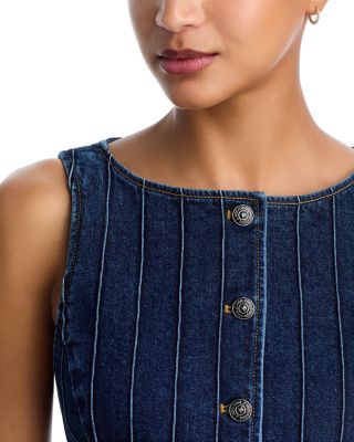 Denim Pintuck Camen Vest & Denim Pintuck Camen High Rise Jeans in Fontaine