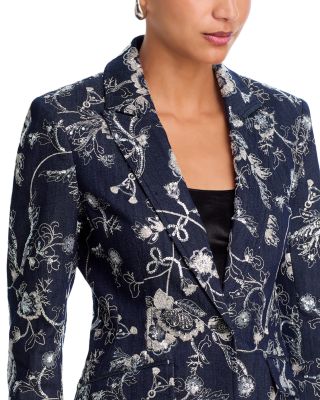 Garden Embroidered Denim Cheyenne Blazer & Garden High Rise Embroidered Denim Nolita Jeans