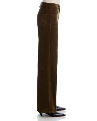 Anessa High Rise Corduroy Utility Jeans in Dark Brushed Olive