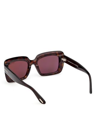 Leila Rectangular Sunglasses, 52mm