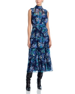 Junia Floral Tapestry High Neck Dress