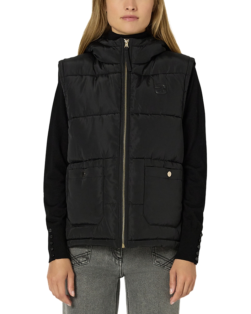 Gerard Darel Maura Hooded Vest In Black