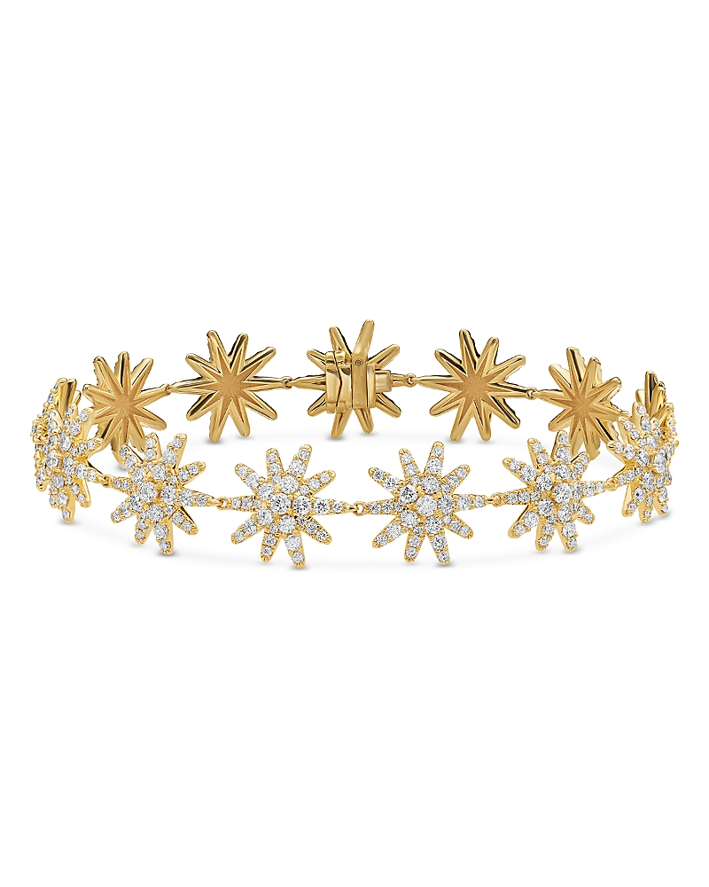 David Yurman Starburst Pave Tennis Bracelet in 18K Yellow Gold with Diamonds, 12.3mm