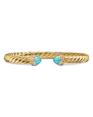 Cablespira&reg; Flex Bracelet in 18K Yellow Gold with Gemstones and Diamonds, 6mm