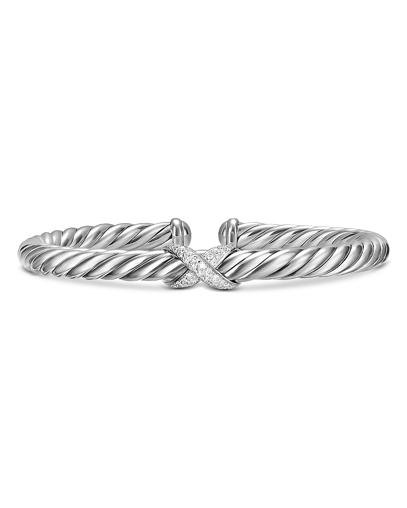 David Yurman Cable Flex X Bracelet in Sterling Silver with Diamonds, 6mm