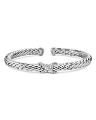 Cable Flex&reg; X Bracelet in Sterling Silver with Diamonds, 6mm