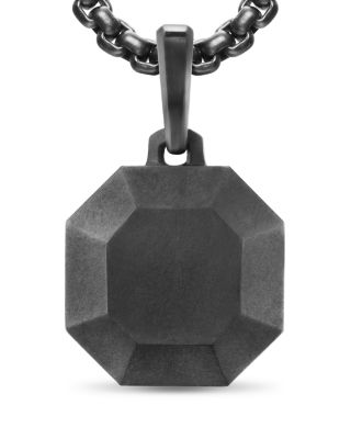 Men's Faceted Amulet in Black Titanium, 16mm