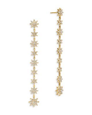 Starburst Drop Earrings in 18K Yellow Gold with Diamonds, 70.9mm