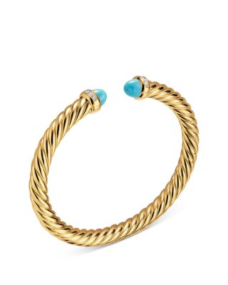 Cablespira&reg; Flex Bracelet in 18K Yellow Gold with Gemstones and Diamonds, 6mm