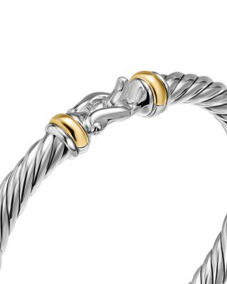 Cable Flex&reg; Buckle Bracelet in Sterling Silver with 14K Yellow Gold, 6mm