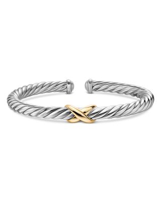 Cable Flex&reg; X Bracelet in Sterling Silver with 14K Yellow Gold, 6mm