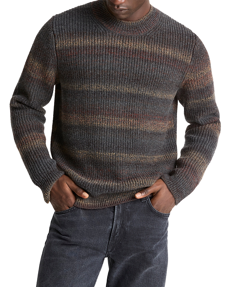 Vince Stripe Space Dye Wool Blend Crewneck Sweater In Multi
