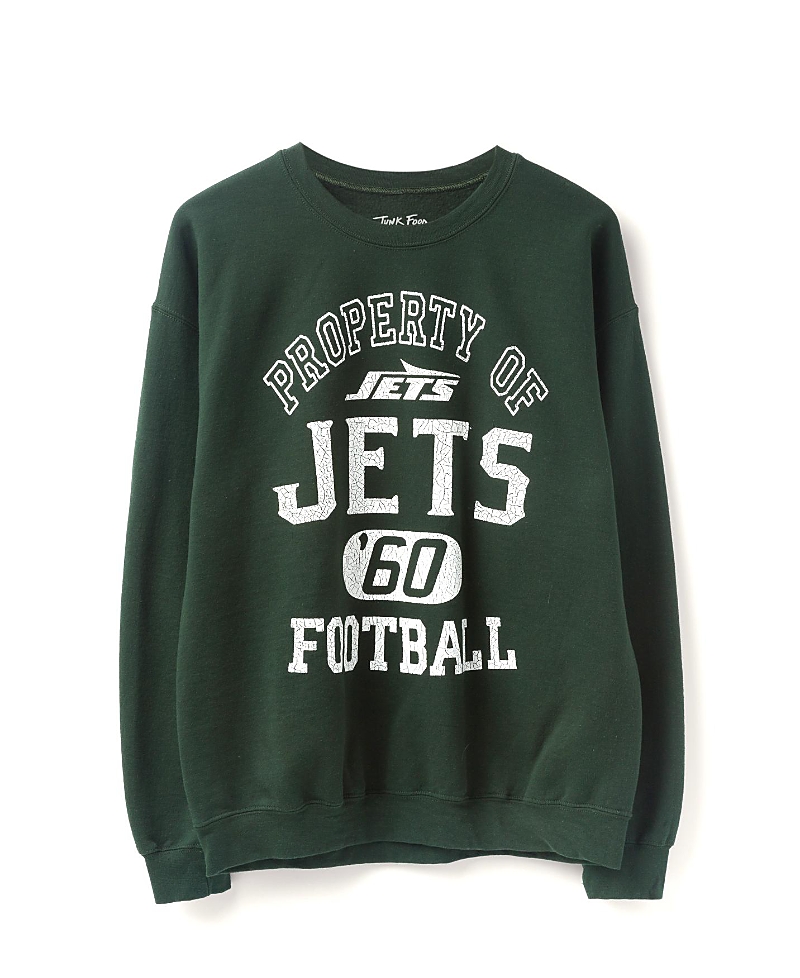 Junk Food Clothing Unisex Nfl New York Jets Backfield Flea Market Crew Fleece In Green