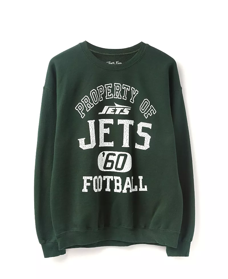 Junk Food Clothing Unisex Nfl New York Jets Backfield Flea Market Crew Fleece