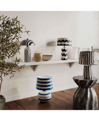 Positano Striped Papier Mache Table Lamp