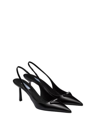 Women's Brushed Leather Slingback Pumps