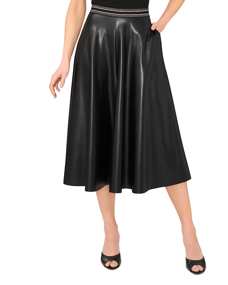 Vince Camuto Wide Leg Faux Leather Culottes In Black