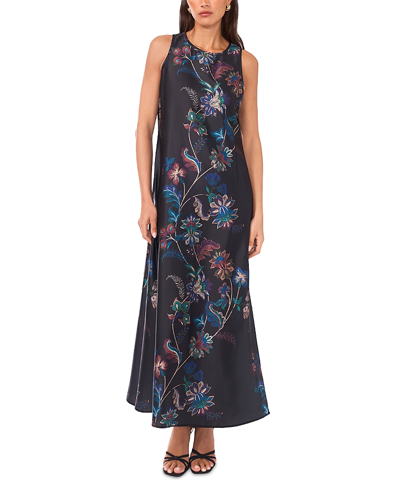 Vince Camuto Round Neck Maxi Dress In Blue