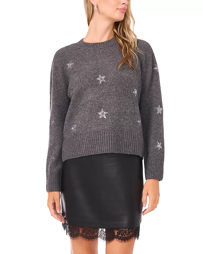 Vince Camuto Sequinned Star Sweater