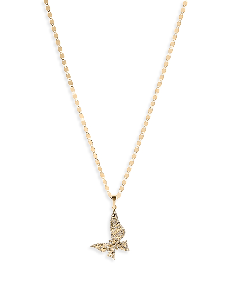 Lana Jewelry Diamond Butterfly Pendant Necklace in 14K Yellow Gold, 0.92 tcw