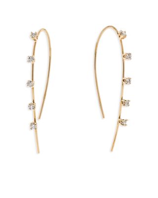 14K Yellow Gold Diamond Threader Earrings