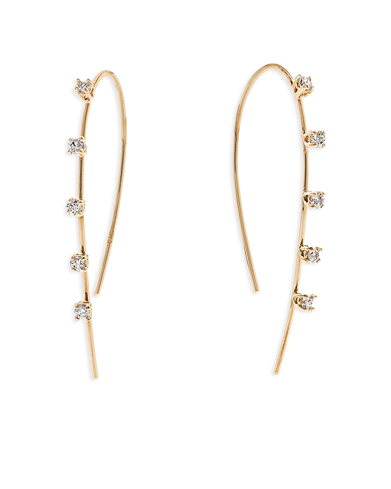 Lana Jewelry 14k Yellow Gold Diamond Threader Earrings In Gold