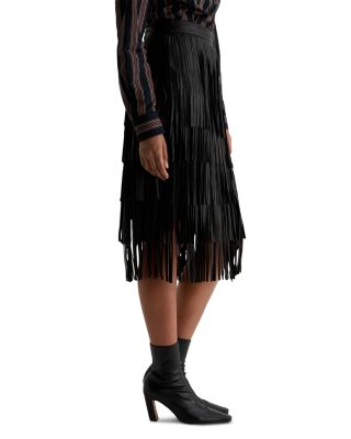 Marissa Leather Fringe Skirt