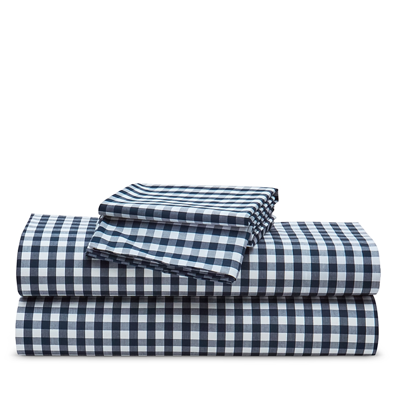 Petite Plume Gingham Sheet Set, King In Blue