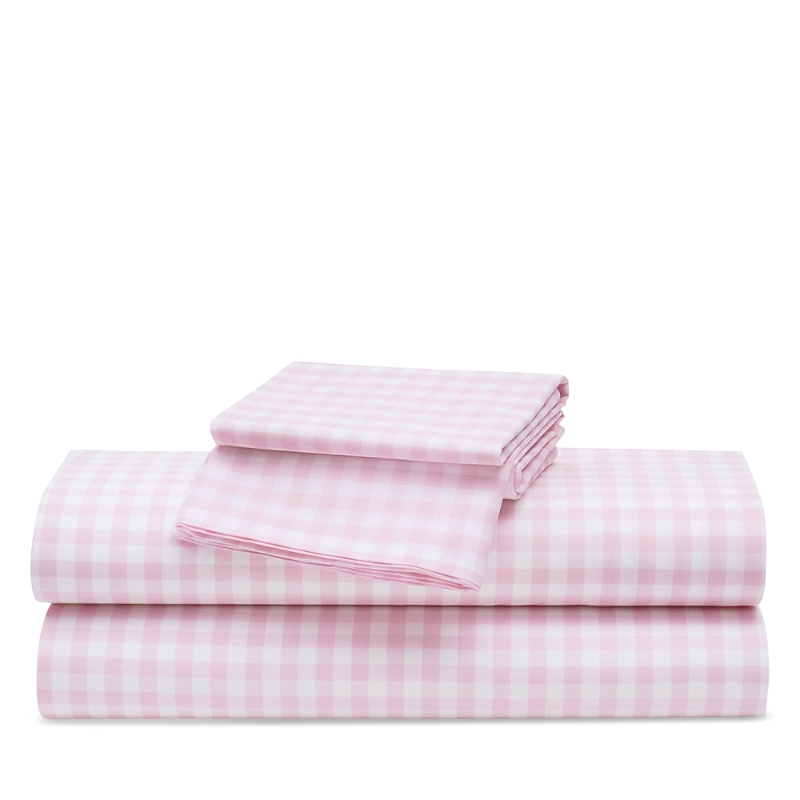 Petite Plume Gingham Sheet Set, Twin In Pink