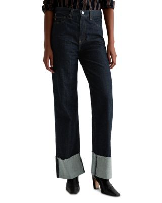 Kora High Rise Cuffed Wide Leg Jeans in Moonrise