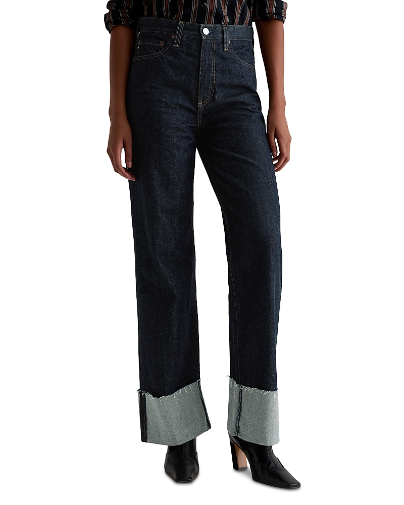 Ag Kora High Rise Cuffed Wide Leg Jeans In Moonrise In Blue
