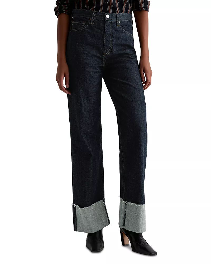 Ag Kora High Rise Cuffed Wide Leg Jeans in Moonrise