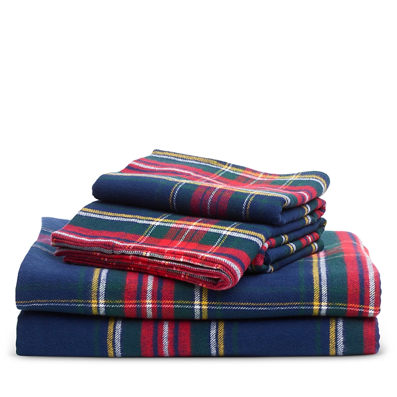 Petite Plume Tartan Flannel Sheet Set, Full In Multi