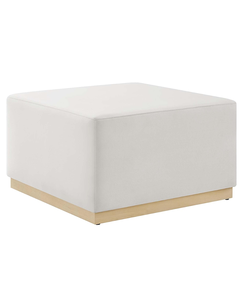 Modway Tilden Large 28 Square Performance Velvet Upholstered Ottoman In White
