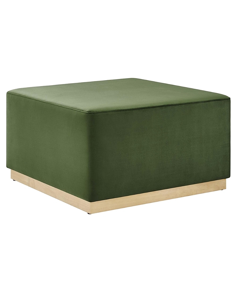 Modway Tilden Large 28 Square Performance Velvet Upholstered Ottoman In Green