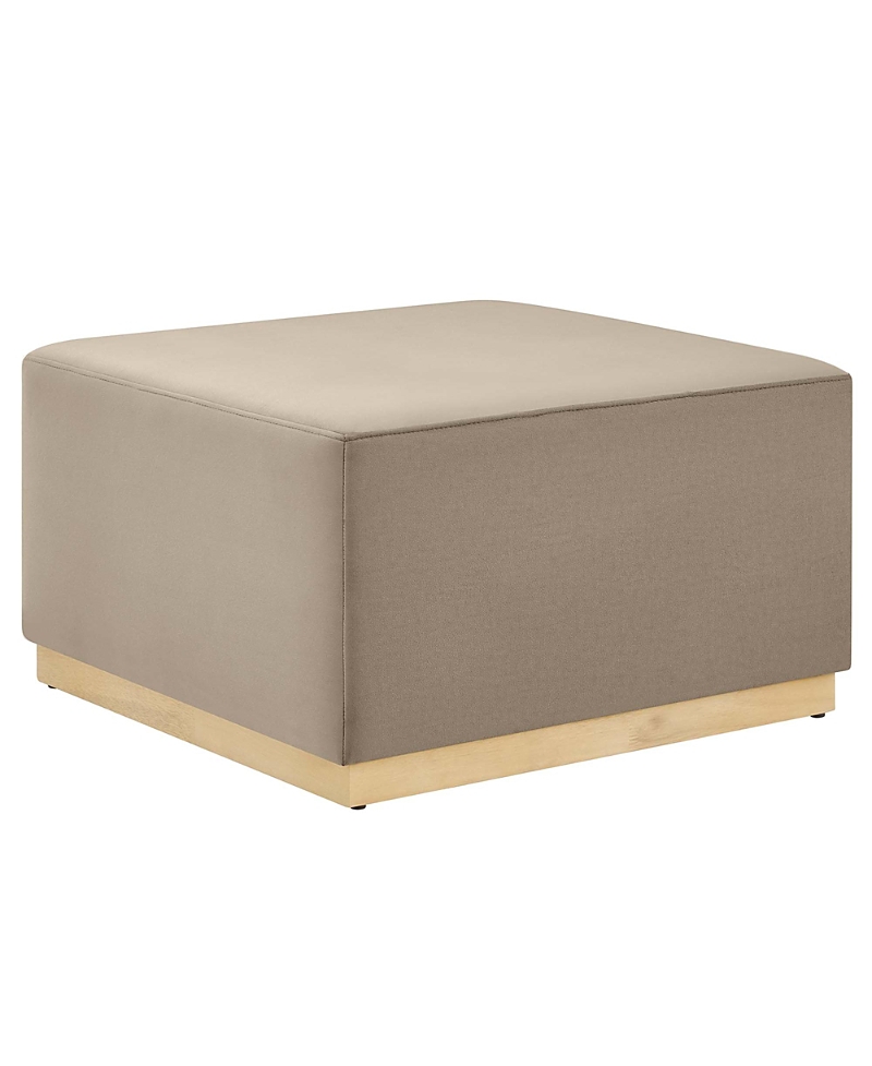 Modway Tilden Large 28 Square Performance Velvet Upholstered Ottoman In Neutral