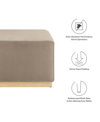  Tilden Large 28" Square Performance Velvet Upholstered Ottoman