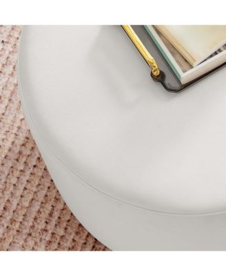 Tilden Large 23" Round Performance Velvet Upholstered Ottoman