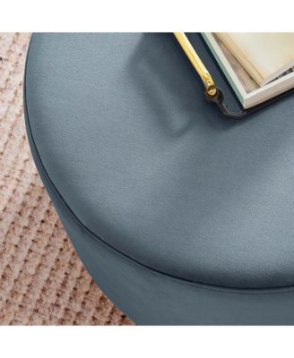 Tilden Large 23" Round Performance Velvet Upholstered Ottoman