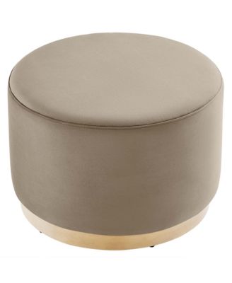 Tilden Large 23" Round Performance Velvet Upholstered Ottoman