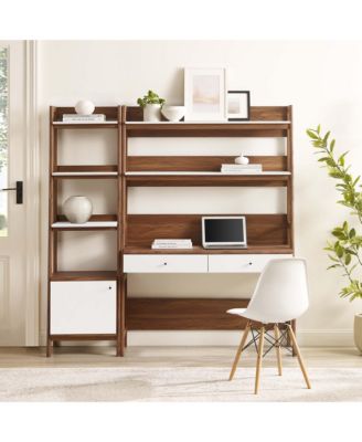 Bixby 2-Piece Wood Office Desk and Bookshelf