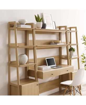 Bixby 3-Piece Wood Office Desk and Bookshelf