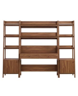 Bixby 3-Piece Wood Office Desk and Bookshelf