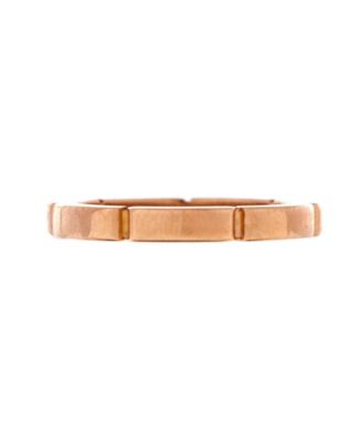  Maillon Panthere Band Ring 18K Rose Gold with 4 Diamonds