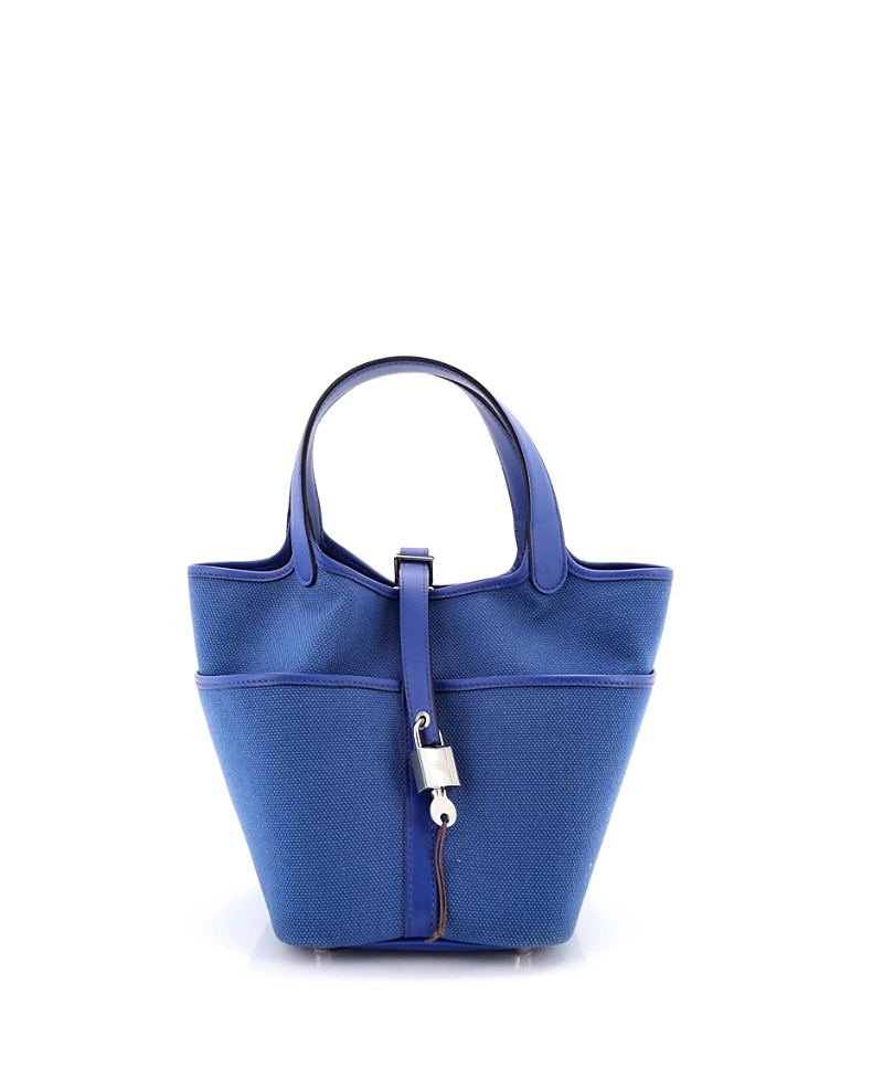 PRE-OWNED HERMES Pre-owned Hermes Pm Cargo Picotin Lock Bag Canvas And Swift In Blue