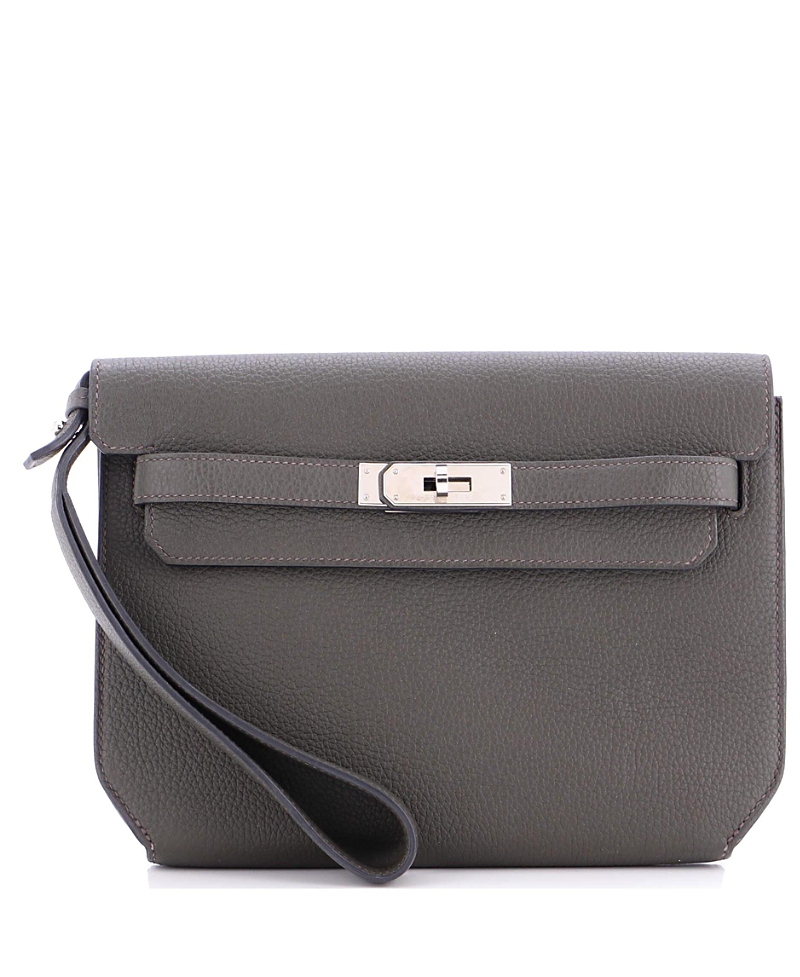 Click to view more detailed imagery on our partner's website Pre-owned Pre-owned Hermes Hermes 25 Kelly Depeches Pouch Togo In Gray