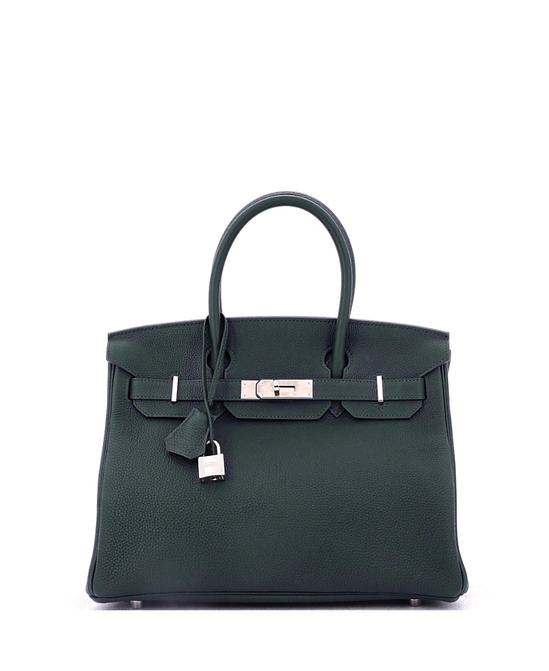 PRE-OWNED HERMES Pre-owned Hermes Birkin 30 Handbag Green Togo With Palladium Hardware